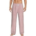 thumbnail image 1 of Bingfone Pink Stripes Mens All Over Print Sleep Pajama Pants-Large, 1 of 9