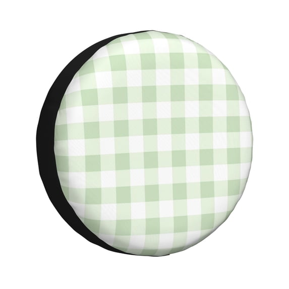 Bingfone Pistachio Green Checkboard Spare Tire Cover Weatherproof Universal Wheel Protectors For Rv Camper Travel Trailer Suv Truck 16 Inch