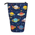 thumbnail image 1 of Bingfone Planets and Stars Print Telescopic Pencil Bag Pen Holder Pop Up Stationery Case, Stand-up Retractable Transformer Bag Standing Organizer, 1 of 6