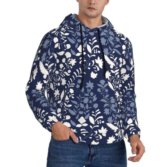 Bingfone Plant Men's Drawstring Hoodie Long Sleeve Pocket Sweatshirts-X-Large