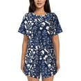 thumbnail image 1 of Bingfone Plant Print Pajamas Sets for Women Soft Short-Sleeved Pjs with Lounge Shorts Two Piece Sleepwear, 1 of 8