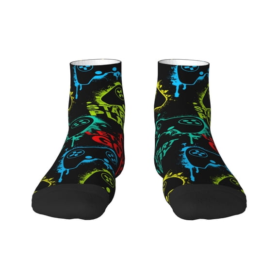 Bingfone Play Game Start Design Patterned Men'S Women'S Casual Cotton Socks