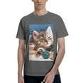 thumbnail image 1 of Bingfone Playful Cat Men'S Loose Fit Short-Sleeve Pocket T-Shirt, 1 of 7