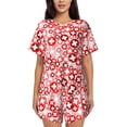 thumbnail image 1 of Bingfone Plus Cross Print Pajamas Sets for Women Soft Short-Sleeved Pjs with Lounge Shorts Two Piece Sleepwear, 1 of 5