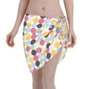 Bingfone Polka Dot Women's Sarong Swimsuit Cover Ups Bathing Suit Coverups Chiffon Beach Wrap Skirts