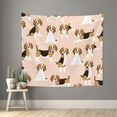 thumbnail image 1 of Bingfone Polyester Fabric Tapestry Beagle Dog On Brown Wall Hanging Tapestry,Daily Decorative Tapestry For Bedroom Living Room Dorm 60l X 51w Inches, 1 of 9