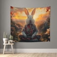 thumbnail image 1 of Bingfone Polyester Fabric Tapestry Flower Meditating Rabbit Wall Hanging Tapestry,Daily Decorative Tapestry for Bedroom Living Room Dorm 60L x 51W Inches, 1 of 7