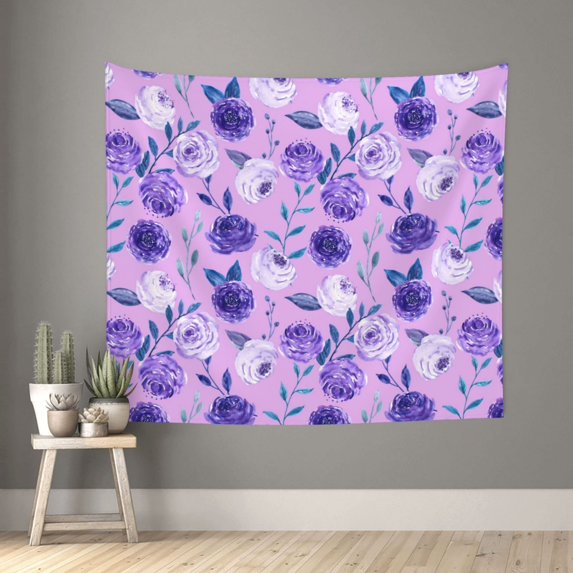 Bingfone Polyester Fabric Tapestry Violet Wall Hanging Tapestry,Daily Decorative Tapestry For Bedroom Living Room Dorm 60l X 51w Inches