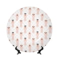 thumbnail image 1 of Bingfone Poodle Dog Print Bone China Dinner Decorative Plates,Handmade Ceramic Dinner Plate with Stand for Home Club-7in, 1 of 6