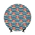 thumbnail image 1 of Bingfone Popcorn On Blue Lines Print Bone China Dinner Decorative Plates,Handmade Ceramic Dinner Plate with Stand for Home Club-7in, 1 of 6