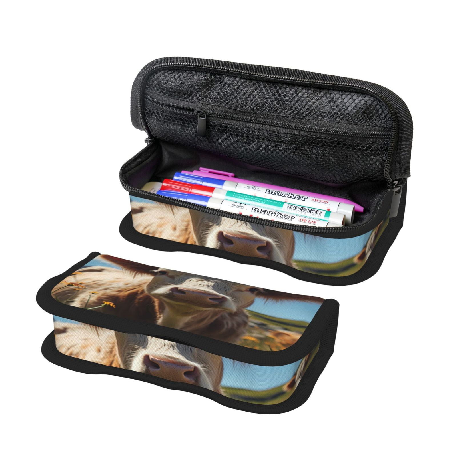 Bingfone Prairie Flower Cow Print Pencil Case Large Capacity Pencil bingfone-prairie-flower-cow-print-pencil-case-large-capacity-pencil