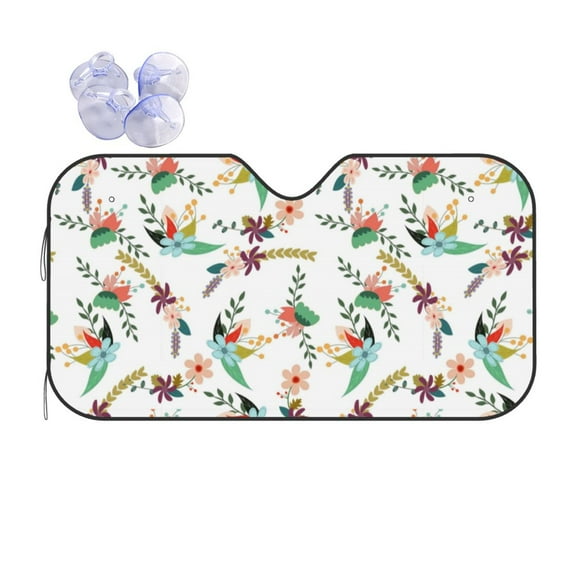 Bingfone Pretty Floral With Leaves Car Windshield Sun Shade Protector Keep Your Vehicle Cool Sun Shield Visor Cover Foldable For Car Truck Suv-Medium