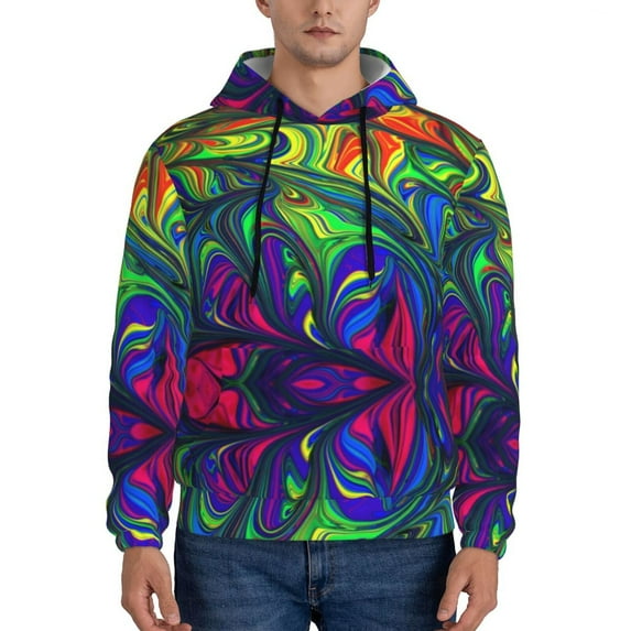 Bingfone Pride Rainbow Men'S Drawstring Hoodie Long Sleeve Pocket Sweatshirts-Medium