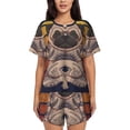 thumbnail image 1 of Bingfone Pug dog Yoga Print Pajamas Sets for Women Soft Short-Sleeved Pjs with Lounge Shorts Two Piece Sleepwear, 1 of 8