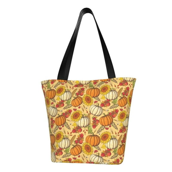 Bingfone Pumpkin And Sunflower Women Shoulder Tote Bags Casual Bag Ladies Shopping Handbag