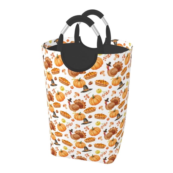 Bingfone Pumpkins Laundry Hamper,Large Canvas Fabric Lightweight Storage Basket Toy Organizer Dirty Clothes Collapsible