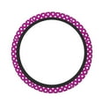 thumbnail image 1 of Bingfone Purlpe And White Polka Dot Steering Wheel Cover - Universal 15 Inches Car Steering Wheel Covers Grip Auto Internal Accessories, 1 of 6