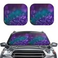 thumbnail image 1 of Bingfone Purple And Green Glitter Print 2-Piece Sun Shade Front Windshield - Foldable Car Front Window Sunshades For Most Sedans Suv Truck - Large, 1 of 7