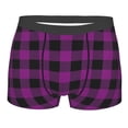 thumbnail image 1 of Bingfone Purple Black Plaid Men's Underwear - Casual Stretch Boxer Briefs-Large, 1 of 7