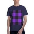 thumbnail image 1 of Bingfone Purple Buffalo Plaid Men'S Loose Fit Short-Sleeve Pocket T-Shirt, 1 of 7