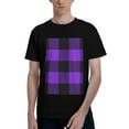 thumbnail image 1 of Bingfone Purple Buffalo Plaid Men'S Loose Fit Short-Sleeve Pocket T-Shirt, 1 of 7