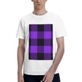 thumbnail image 1 of Bingfone Purple Buffalo Plaid Men'S Loose Fit Short-Sleeve Pocket T-Shirt, 1 of 7