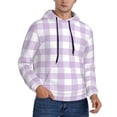 thumbnail image 1 of Bingfone Purple Checkboard Men's Drawstring Hoodie Long Sleeve Pocket Sweatshirts-Medium, 1 of 6