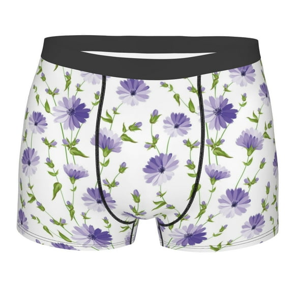 Bingfone Purple Chicory Men's Underwear - Casual Stretch Boxer Briefs-Small