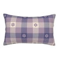 thumbnail image 1 of Bingfone Purple Floral Gingham Check Plaid Standard Size Pillowcase, Long Staple Pure Cotton Envelope Closure Pillow Cover,16"X24", 1 of 9