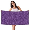 thumbnail image 1 of Bingfone Purple Glitter Oversized 27.7x55 Inches Beach Towel, Super Absorbent Soft Plush Pool Towel, Bath Towel for Travel Sports Pool Swimming Bath Camping Yoga Girls Women Adults, 1 of 6
