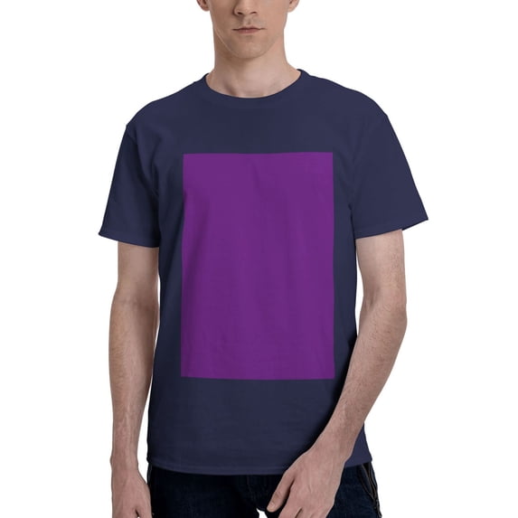 Bingfone Purple Men'S Loose Fit Short-Sleeve Pocket T-Shirt
