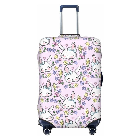 Bingfone Purple Rabbit Luggage Cover Washable Suitcase Cover Protector Anti-scratch Suitcase cover Fits 18-32 Inch Luggage