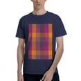 thumbnail image 1 of Bingfone Purple Yellow Buffalo Plaid Men'S Loose Fit Short-Sleeve Pocket T-Shirt, 1 of 7