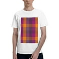 thumbnail image 1 of Bingfone Purple Yellow Buffalo Plaid Men'S Loose Fit Short-Sleeve Pocket T-Shirt, 1 of 7