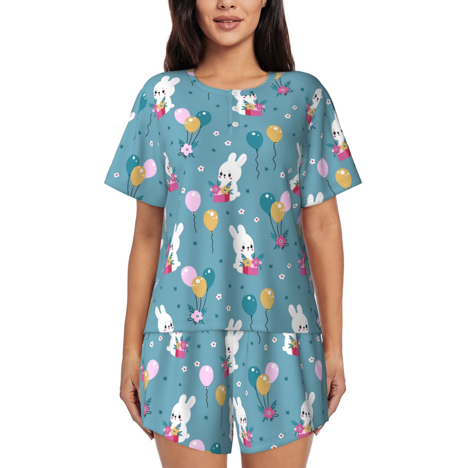 Women's 2-Piece Pajama Set - Short Sleeve Top & Shorts, Soft & Comfortable Sleepwear - View #10