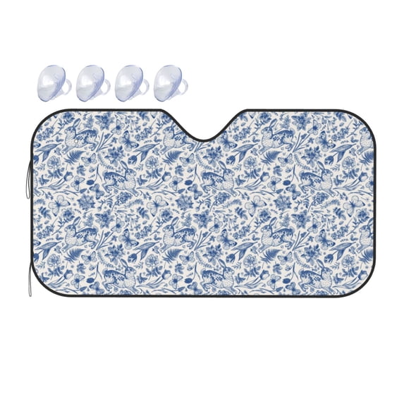 Bingfone Rabbit And Butterfly Car Windshield Sunshade,Sun Foldable Sun Shield Sun Visor for Car - Small