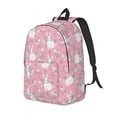 thumbnail image 1 of Bingfone Rabbit And Flower Print Canvas College Laptop Backpack, Large Capacity Lightweight College Bookbag Casual Daypack-Small, 1 of 5