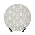 thumbnail image 1 of Bingfone Rabbit And Heart Print Bone China Dinner Decorative Plates,Handmade Ceramic Dinner Plate with Stand for Home Club-6in, 1 of 6