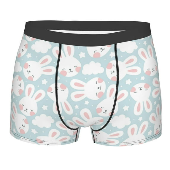 Bingfone Rabbit And Star Men's Underwear - Casual Stretch Boxer Briefs-Medium