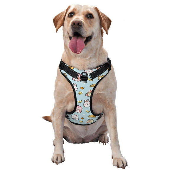 Bingfone Rabbit Burger Coffee No Pull Dog Vest Harness for Small Medium Large Dogs Strap for Puppy Walking,Training,Dog Harness-Small