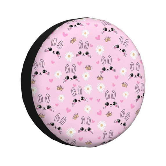 Bingfone Rabbit Face Spare Tire Cover Weatherproof Universal Wheel Protectors for RV Camper Travel Trailer SUV Truck-15 inch