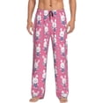 thumbnail image 1 of Bingfone Rabbit Holding Flowers Mens All Over Print Sleep Pajama Pants-Large, 1 of 5