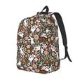 thumbnail image 1 of Bingfone Rabbits on Floral Print Canvas College Laptop Backpack, Large Capacity Lightweight College Bookbag Casual Daypack-Small, 1 of 5