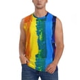 thumbnail image 1 of Bingfone Rainbow Colored Pattern Men's Tank Tops Workout Sleeveless Tee Shirts Running Beach Tanks for Men-Medium, 1 of 8