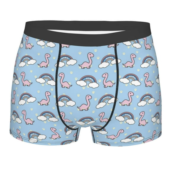 Bingfone Rainbow Dinosaur Men's Underwear - Casual Stretch Boxer Briefs-Large
