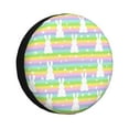 thumbnail image 1 of Bingfone Rainbow Rabbit Spare Tire Cover Weatherproof Universal Wheel Protectors for RV Camper Travel Trailer SUV Truck-14 inch, 1 of 8