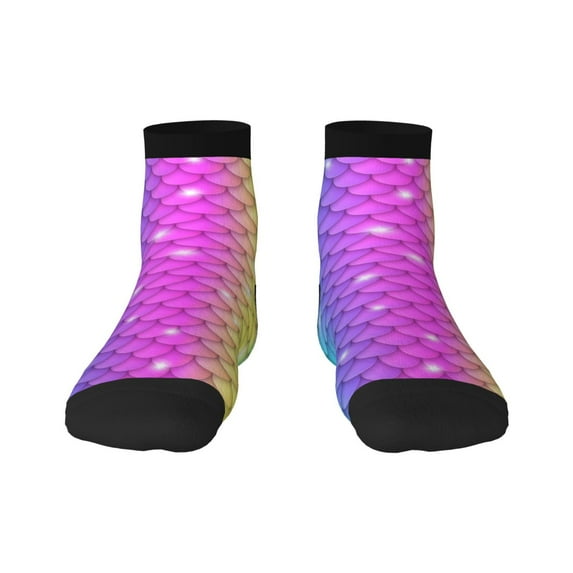 Bingfone Rainbow Scales2 Design Patterned Men'S Women'S Casual Cotton Socks