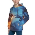 thumbnail image 1 of Bingfone Red And Blue Fire Dragon A Pattern Youth Classic Hoodies Soft Hooded Pullover Sweatshirts for Girls and Boys, 1 of 6