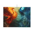 thumbnail image 1 of Bingfone Red And Blue Fire Peacock ,18" x 24"Dish Drying Mat for Kitchen Counter,Ultra Absorbent Microfiber, 1 of 7
