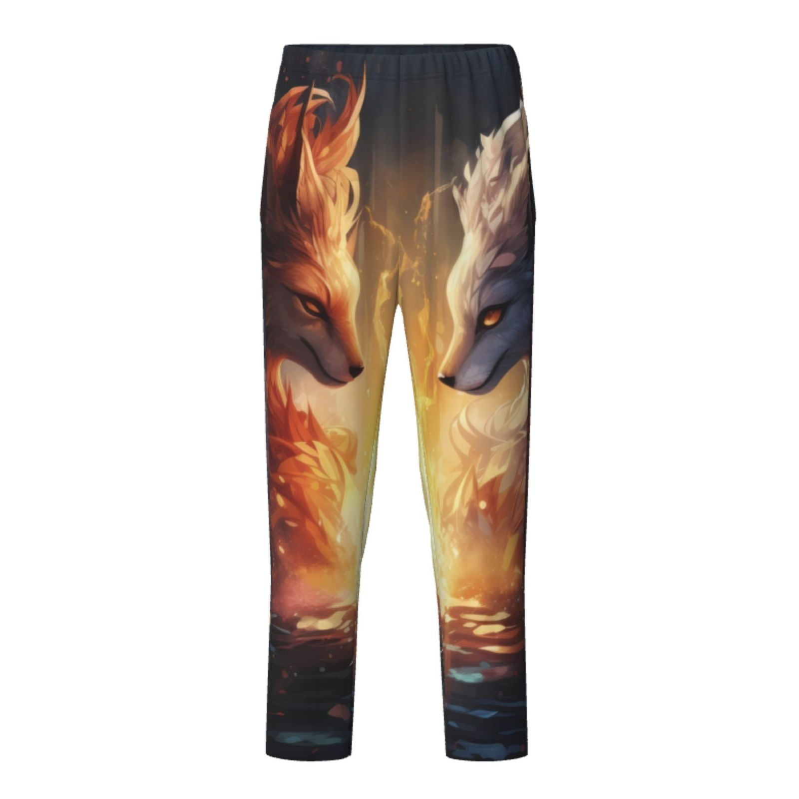 Bingfone Red And White Flame Fox Print Boys Girls Pajama Pants Lounge ...